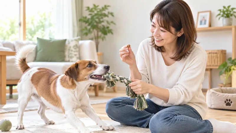 犬が飼い主のそばで他の人や犬に唸る時のイメージ