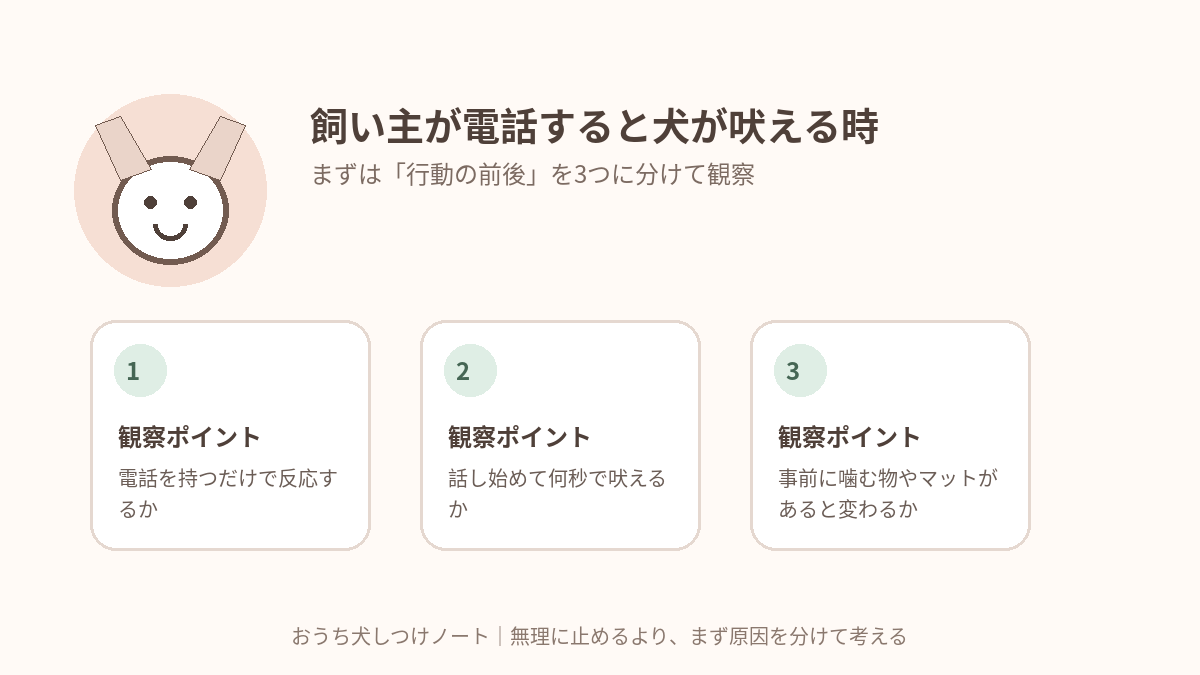 飼い主が電話すると犬が吠える時｜会話中だけ要求が強くなる理由と対策で確認したい3つの観察ポイント